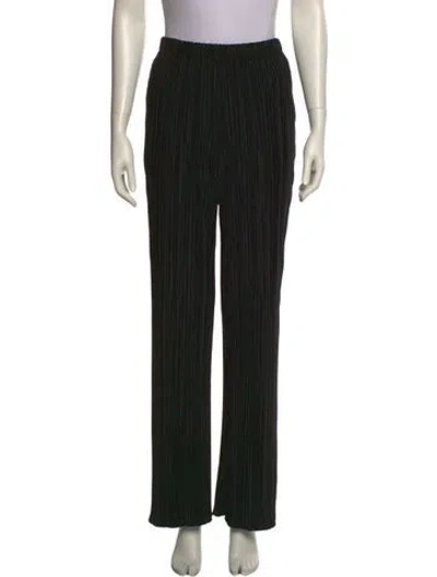 Pre-owned Anine Bing Striped Wide Leg Pants In Black