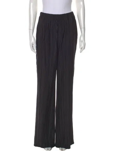 Pre-owned Anine Bing Striped Wide Leg Pants In Black