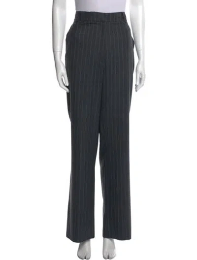 Pre-owned Anine Bing Striped Wide Leg Pants In Gray