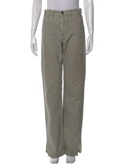 Pre-owned Anine Bing Striped Wide Leg Pants In Multi