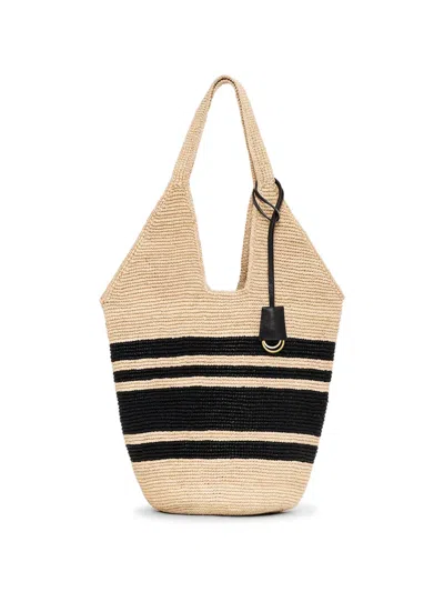 Anine Bing Stripes Tote Bag Aus Leder In Neutral