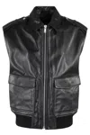 Anine Bing Sonnie Black Leather Gilet