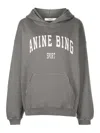 Anine Bing Harvey Combed-cotton Hoodie In Grey