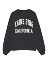 Anine Bing Miles Relaxed-fit Oversized Cotton Sweatshirt With Contrasting Logo In Black