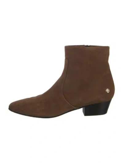 Pre-owned Anine Bing Suede Boots In Black