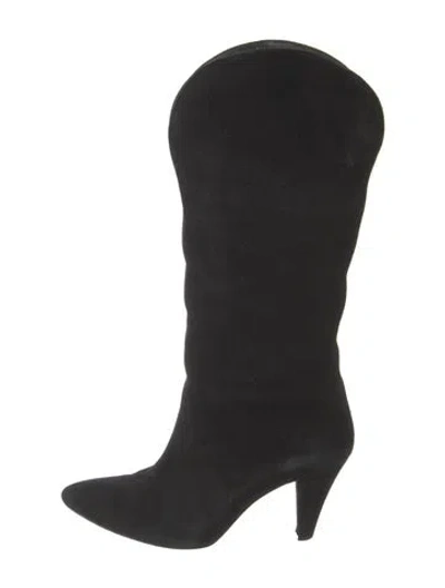 Pre-owned Anine Bing Suede Boots In Black