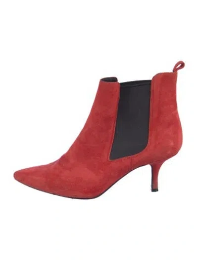 Pre-owned Anine Bing Suede Chelsea Boots In Red