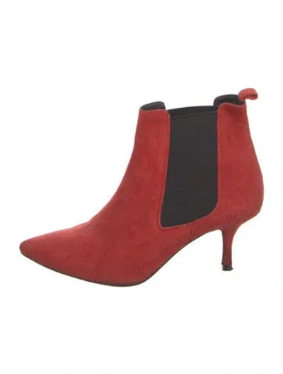Pre-owned Anine Bing Suede Chelsea Boots In Red