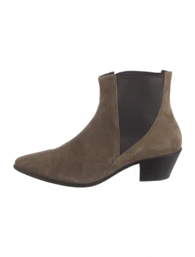 Pre-owned Anine Bing Suede Colorblock Pattern Chelsea Boots In Brown
