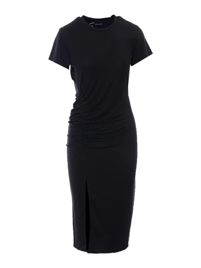 Anine Bing Womens Black Vida Ruched Stretch-jersey Midi Dress Xs