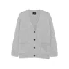 Anine Bing Boxy Grey Cashmere Cardigan With Button Closure In Gray