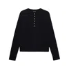 Anine Bing Striped Long Sleeve Tshirt In Black