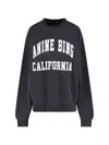 Anine Bing Miles Relaxed-fit Oversized Cotton Sweatshirt With Contrasting Logo In Black