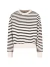 Anine Bing Striped Crew Neck Sweatshirt