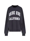 Anine Bing Miles Relaxed-fit Oversized Cotton Sweatshirt With Contrasting Logo In Black