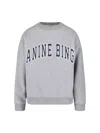 Anine Bing Grey Crew Neck Sweatshirt With Bold Lettering In Gray