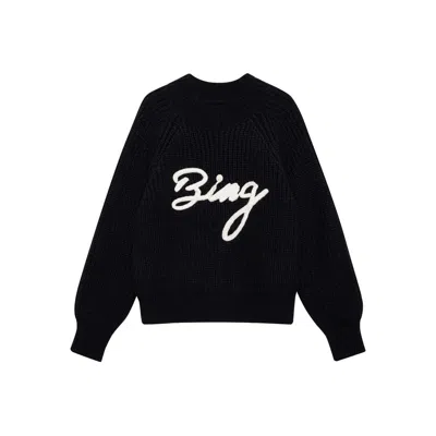 Anine Bing Logo-embroidered Sweater In Black