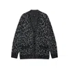 Anine Bing Banks Leopard-print Button Cardigan In Gray