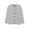 Anine Bing Boxy Grey Cashmere Cardigan With Button Closure In Gray