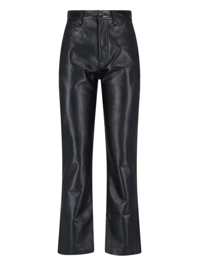 Anine Bing Black Bruno Trousers In Regenerated Leather