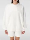 Anine Bing Monogram Fleece Dropped Shoulders Ribbed Cuffs In White