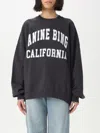 Anine Bing Miles Relaxed-fit Oversized Cotton Sweatshirt With Contrasting Logo In Black