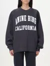 Anine Bing Miles Relaxed-fit Oversized Cotton Sweatshirt With Contrasting Logo In Black