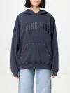 Anine Bing Harvey Logo-print Cotton Hoodie In Blue