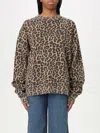 Anine Bing Womens Miles Leopard-print Cotton-jersey Sweatshirt In Braun