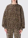 Anine Bing Oversized Leopard Print Cotton Miles Sweatshirt In Brown