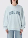 Anine Bing Light Blue Crewneck Embroidery Logo Sweatshirt In Blue