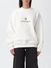 Anine Bing Jaci Printed Cotton-blend Fleece Sweatshirt In White