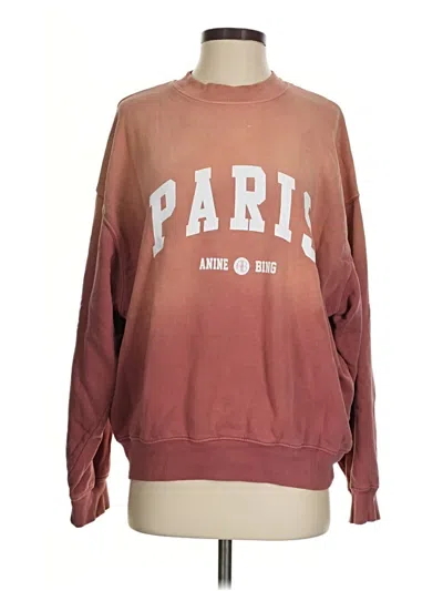 Pre-owned Anine Bing Sweatshirt In Burgundy