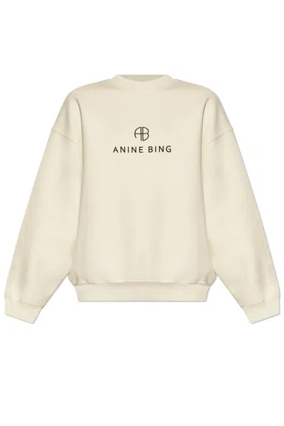 Anine Bing Sweatshirt With Logo In Neutrals