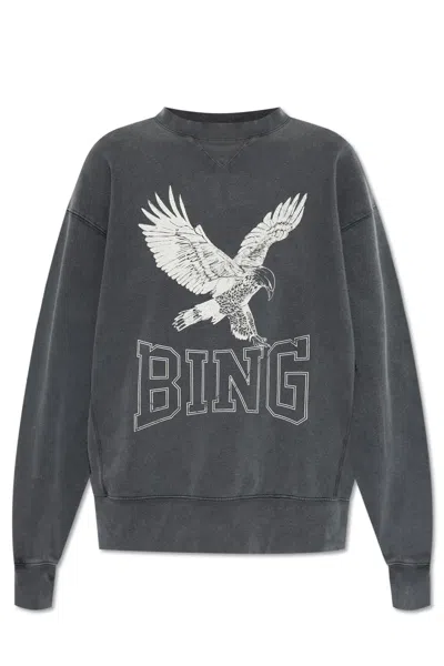 Anine Bing Sweatshirt With Print In Washed Black