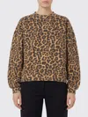 Anine Bing Miles Sweatshirt In Black And Brown Leopard In Brown