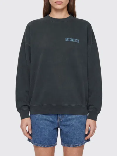 Anine Bing スウェットシャツ レディース カラー ブラック In Blue