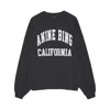 Anine Bing Miles Relaxed-fit Oversized Cotton Sweatshirt With Contrasting Logo In Black
