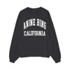 Anine Bing Miles Relaxed-fit Oversized Cotton Sweatshirt With Contrasting Logo In Black