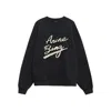 Anine Bing Miles Sweatshirt Chenille Signature Woman Black In Black