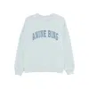 Anine Bing Light Blue Crewneck Embroidery Logo Sweatshirt In Blue