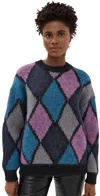 Anine Bing Sydney Crew Sweater In Multi Diamond In Multi