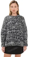 Anine Bing Sydney Crew Sweater Black And White In Black And White