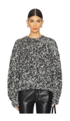 Anine Bing Sydney Crew Sweater Black And White In Black,white