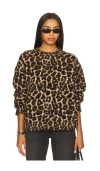 Anine Bing Sydney Crew Sweater In Leopard In Brown