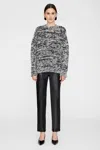 Anine Bing Sydney Crew Sweater Black And White In Black