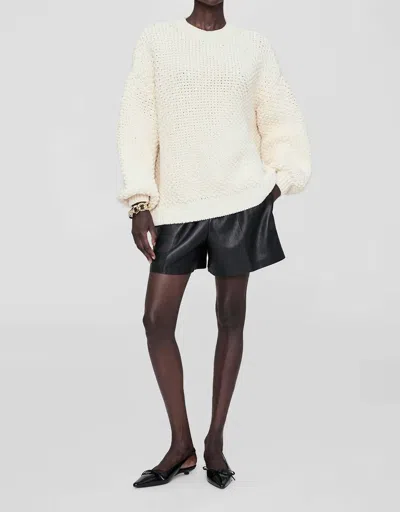 Anine Bing Sydney Crew Sweater In Ivory In Multi