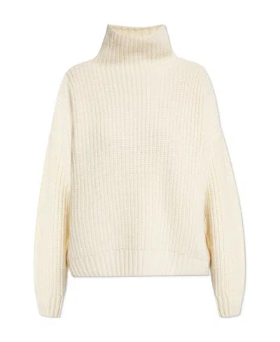 Anine Bing Sydney Funnel-neck Jumper In White