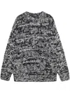Anine Bing Sydney Crew Sweater Black And White In Black