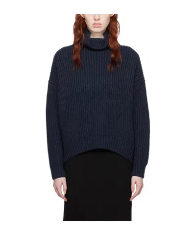 Anine Bing Sydney Ribbed-knit Jumper In Black